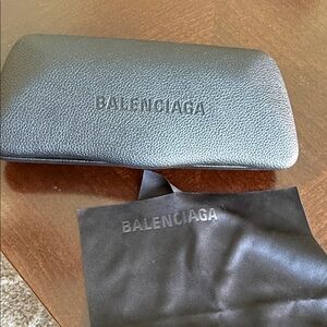 Balenciaga Black Textured Leather Eyewear Case only